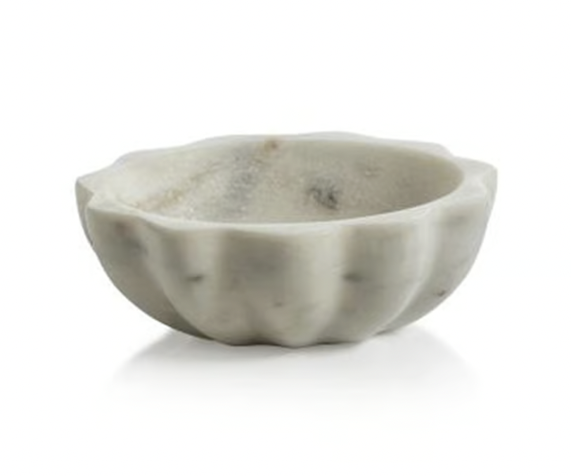 Scalloped Marble Condiment Bowl