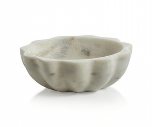 Scalloped Marble Condiment Bowl