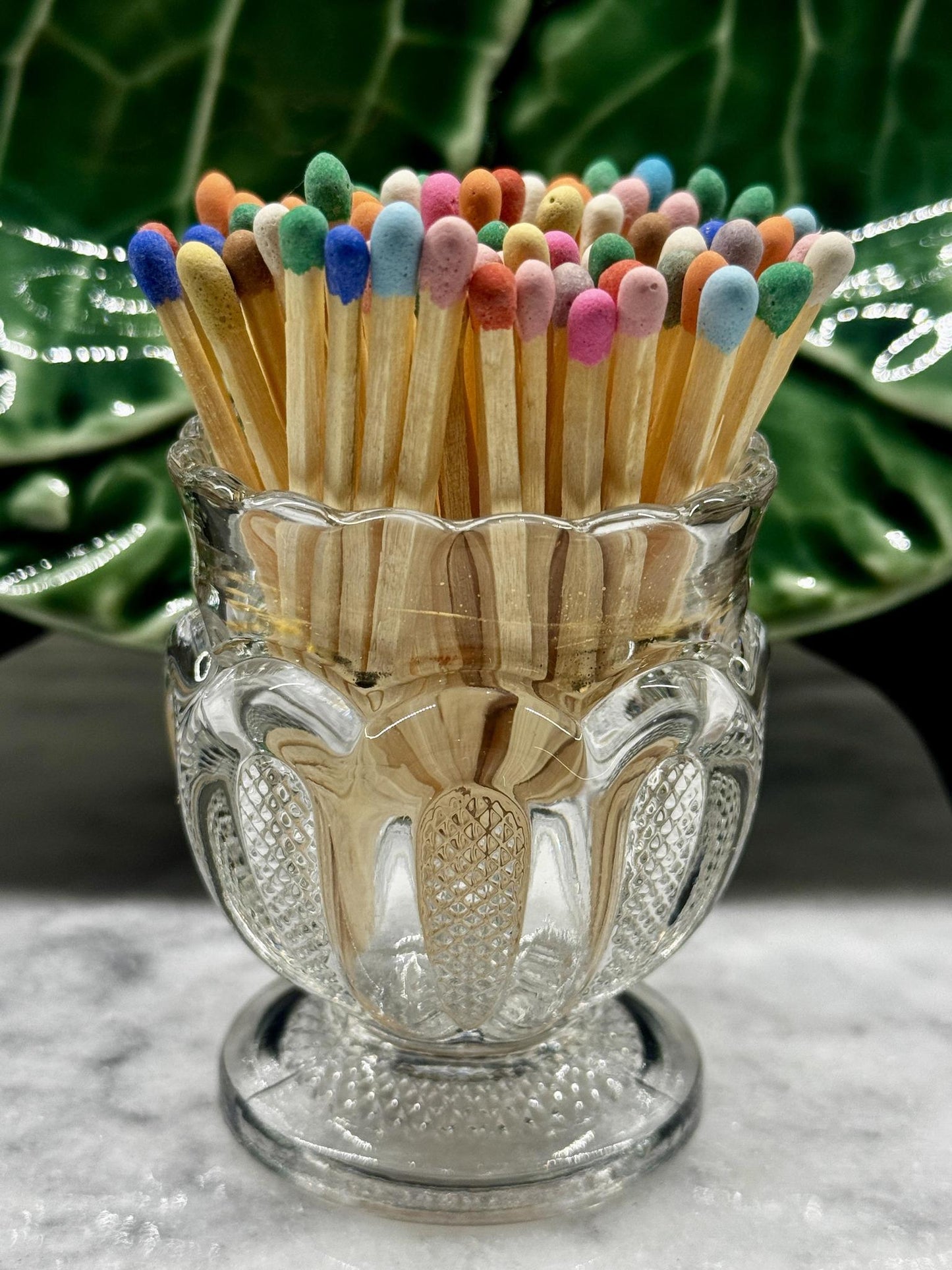 Antique Texas Pattern Glass Toothpick Holder