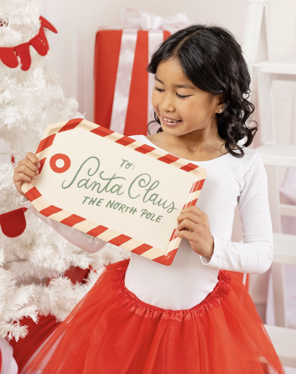 To Santa Tag Bamboo Tray