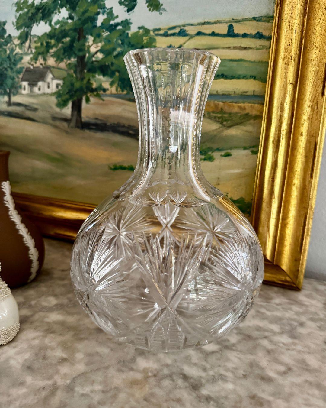 Antique American Brilliant Period Cut Crystal Vase
