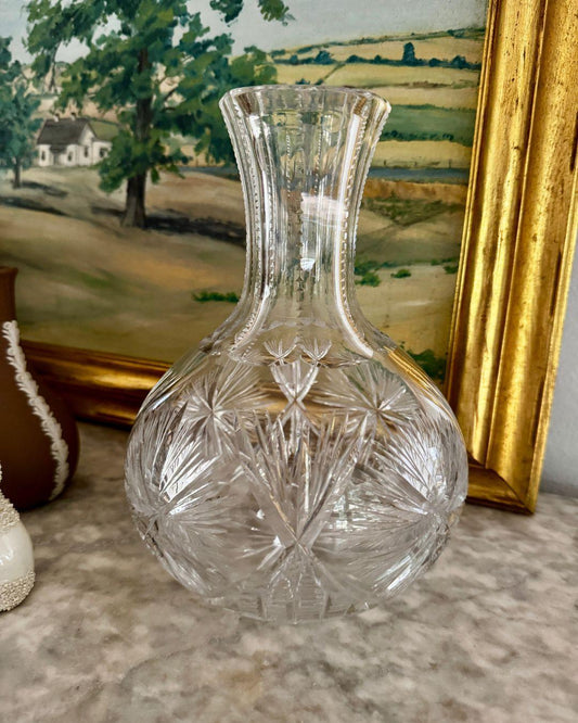 Antique American Brilliant Period Cut Crystal Vase