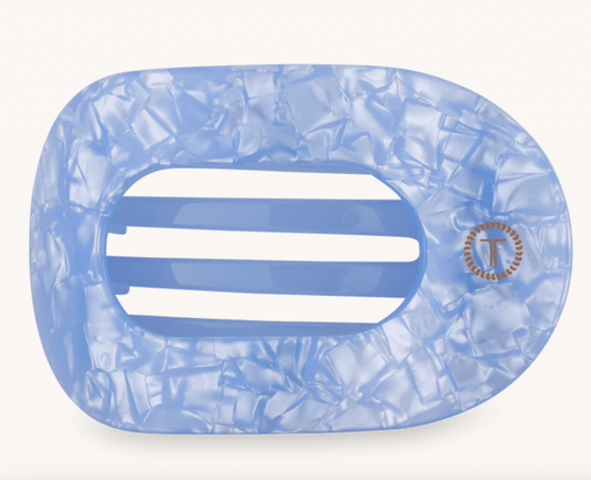 Blue Lagoon Large Flat Round Hair Clip