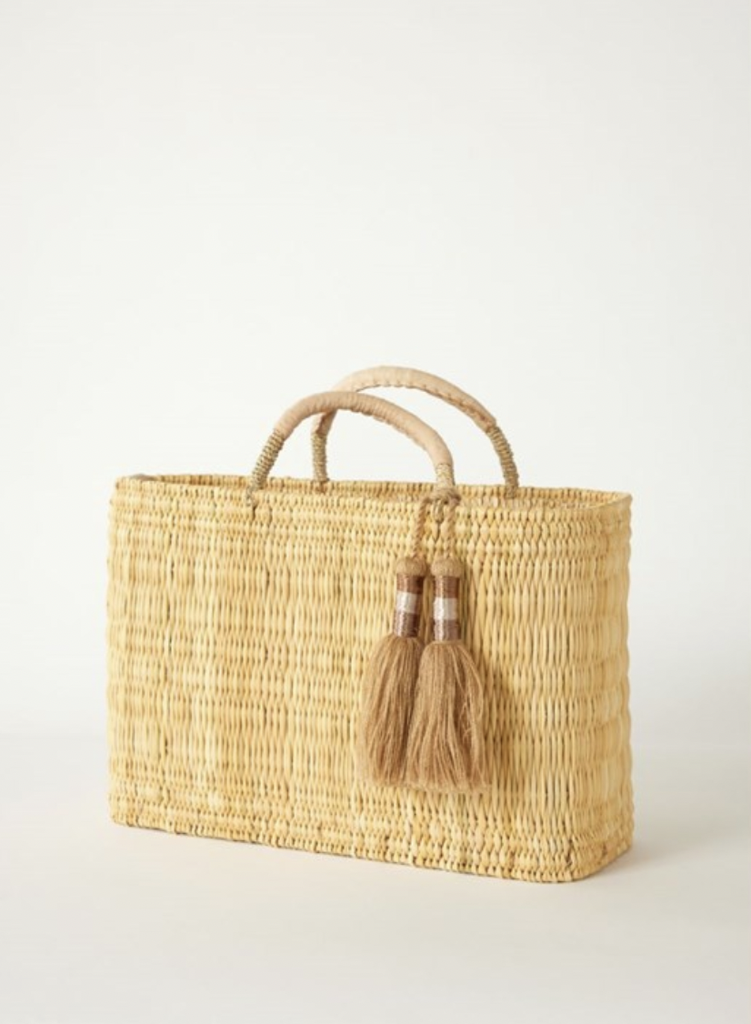 Medina Market Basket with Tassel - Natural