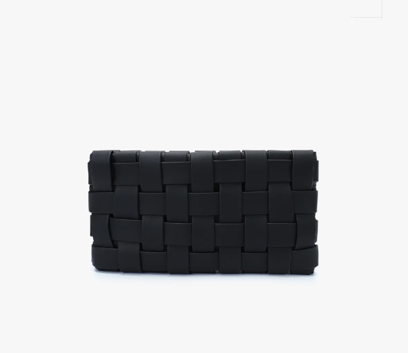 Small Lindy Woven Black 3:1 Clutch