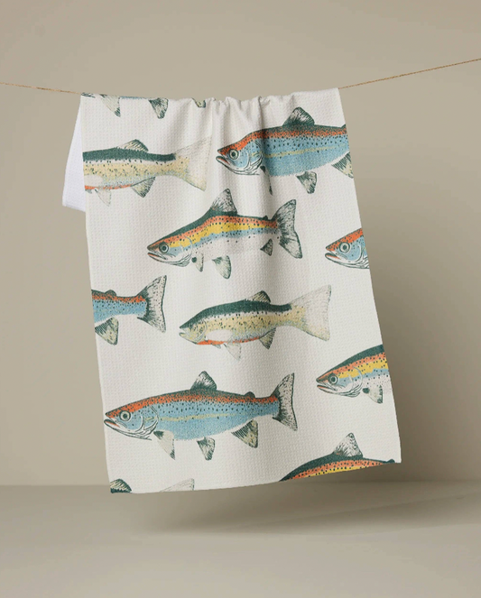 Hooked on Fishing Tea Towel