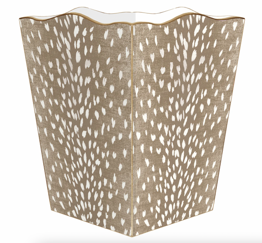 Tan Antelope Scalloped Waste Basket