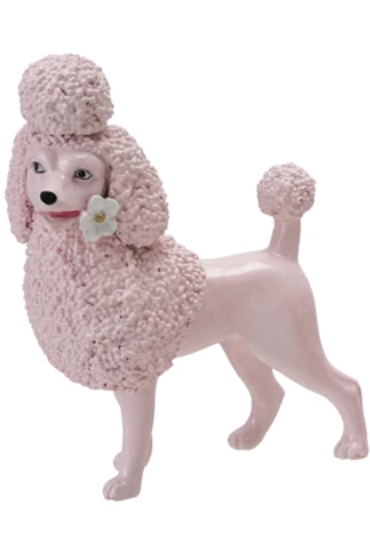 Vintage Reproduction Poodle Figurine with Flower