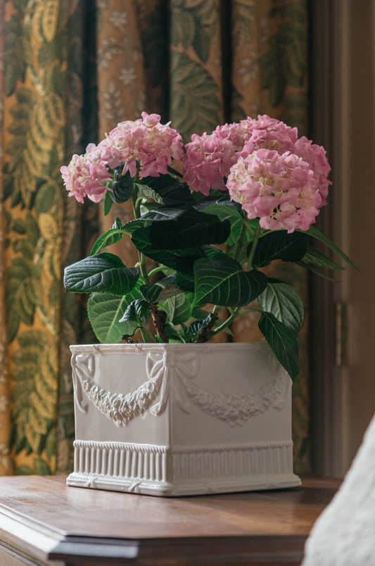 Square Cachepot with Garland