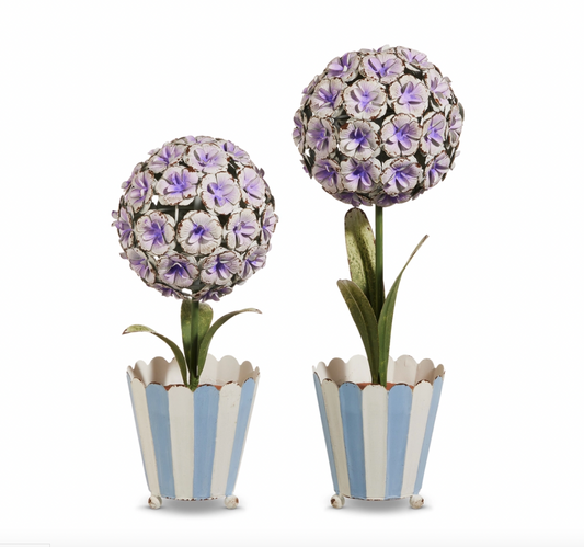 Purple Hydrangea Metal Topiary