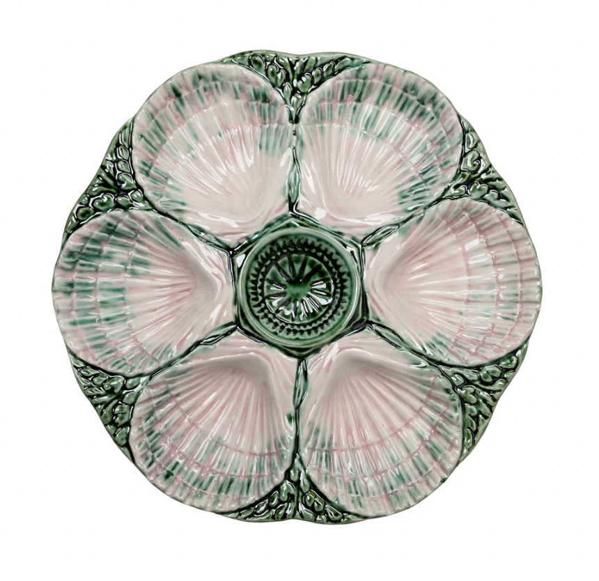 Pink & Green Oyster Plate