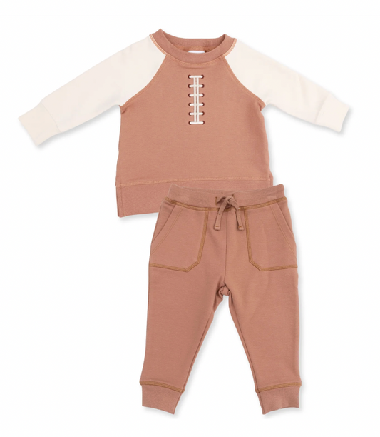 Football Laces Raglan Sweatshirt and Jogger Set