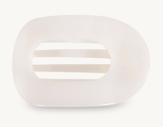 Coconut White Large Flat Round Hair Clip
