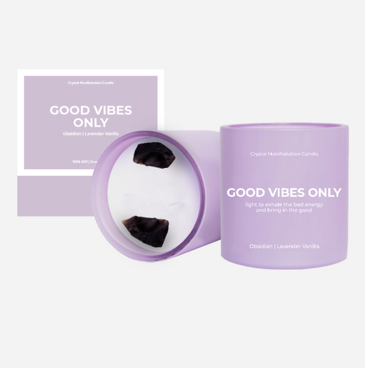 Good Vibes Only Crystal Manifestation Candle