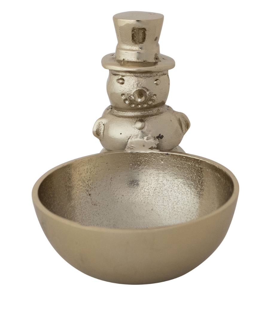 Gilded Aluminum Snowman Bowl