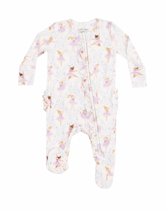 Bow Ballerina Ruffle Footie