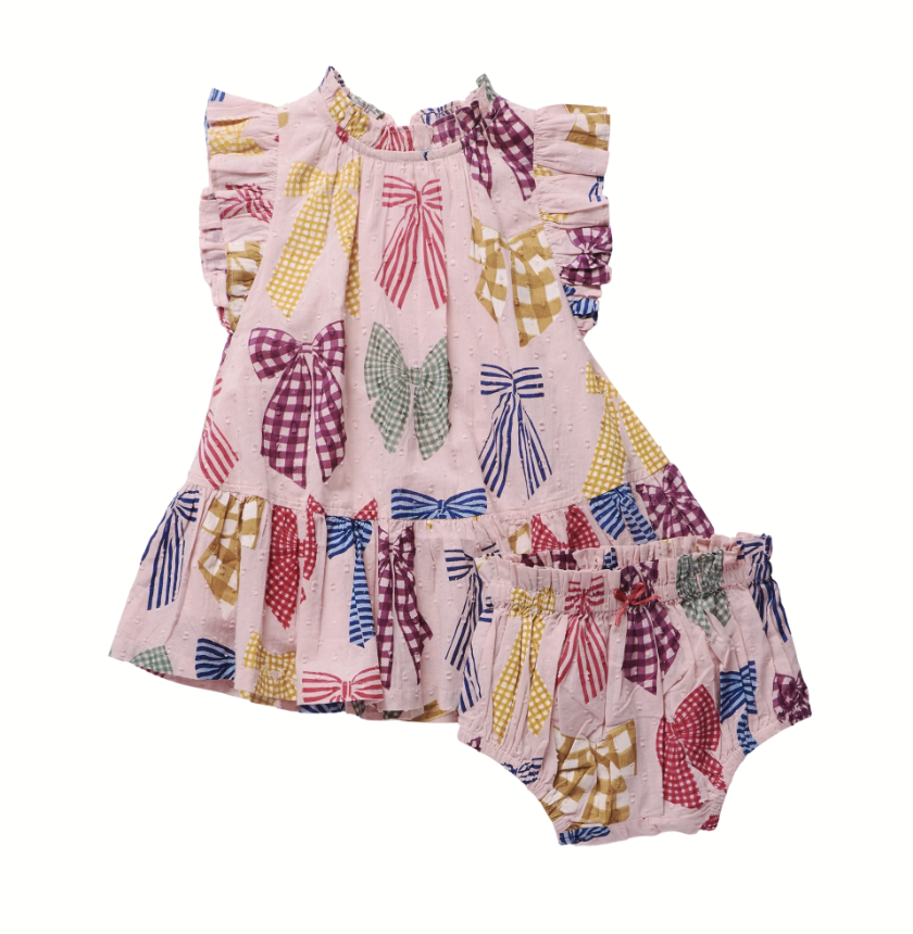 Patterned Bows Harper Dress Set