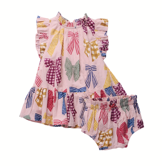 Patterned Bows Harper Dress Set