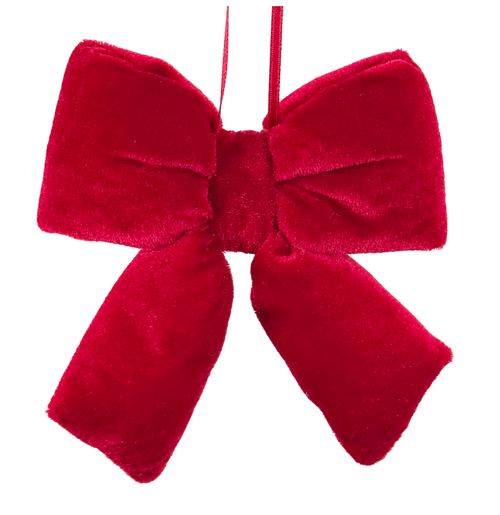 Red Puffed Velvet Bow