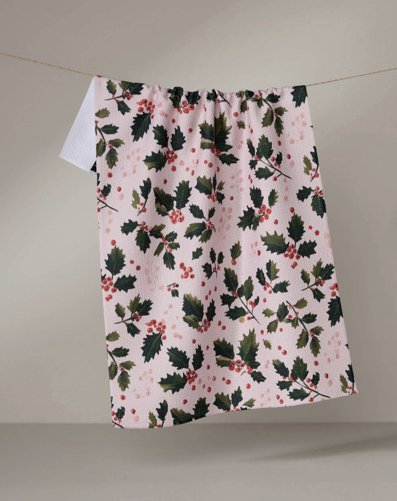 Holly Berry Tea Towel