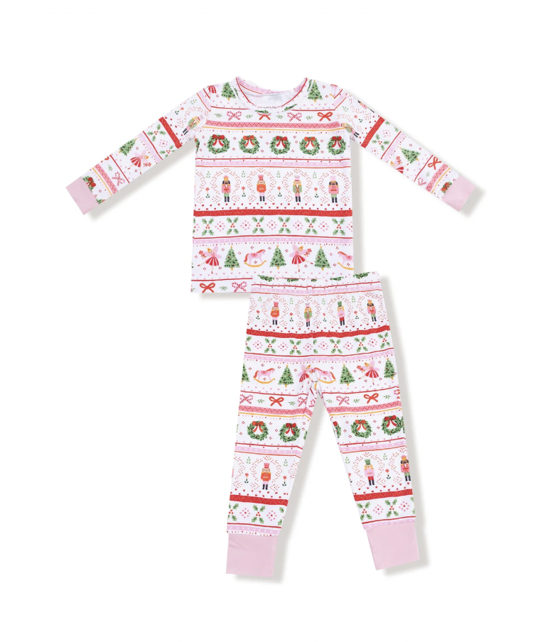 Sugar Plum Fairy - Nutcracker Fair Isle -  Pink - Long Sleeve Pajamas