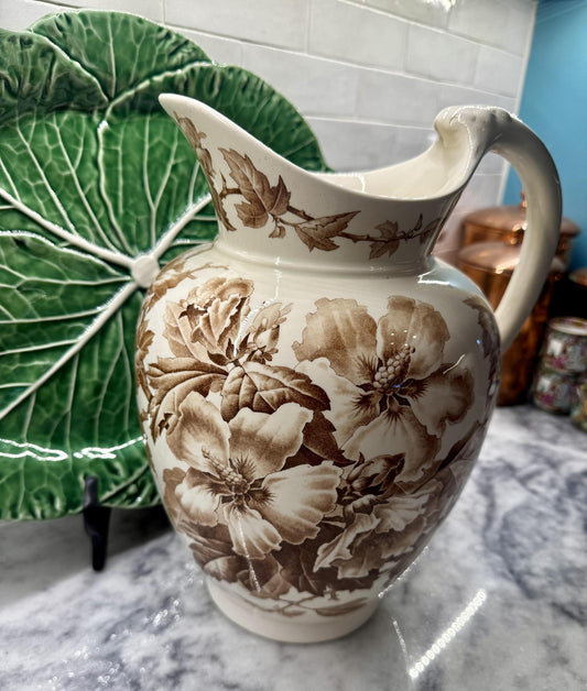 Antique Victorian Transferware Pitcher