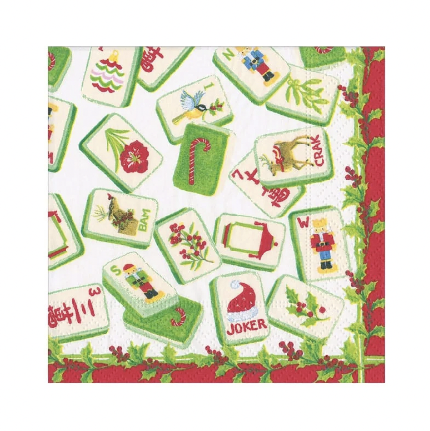 Christmas Mahjong Cocktail Napkins