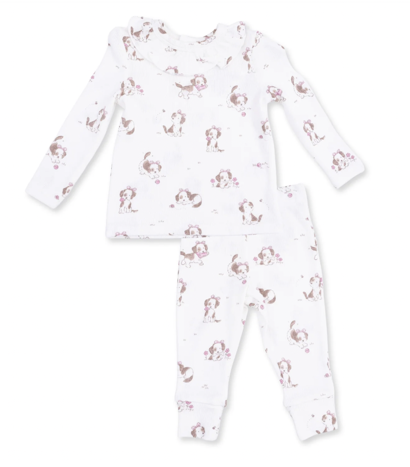 Explorer Puppy Pink Long Sleeve Ruffle Top and Pant