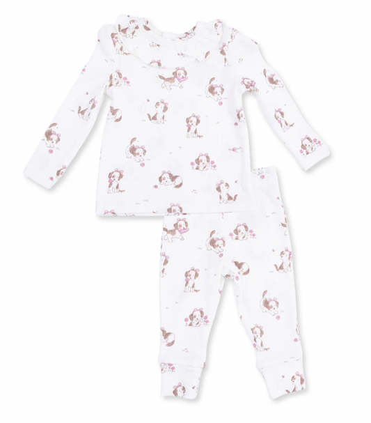 Explorer Puppy Pink Long Sleeve Ruffle Top and Pant