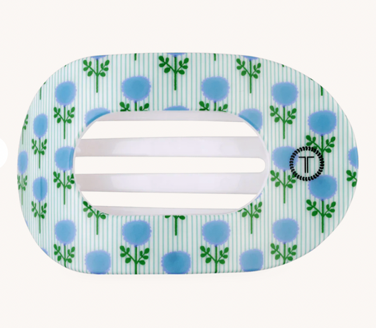 Blue Marigold Large Flat Round Hair Clip