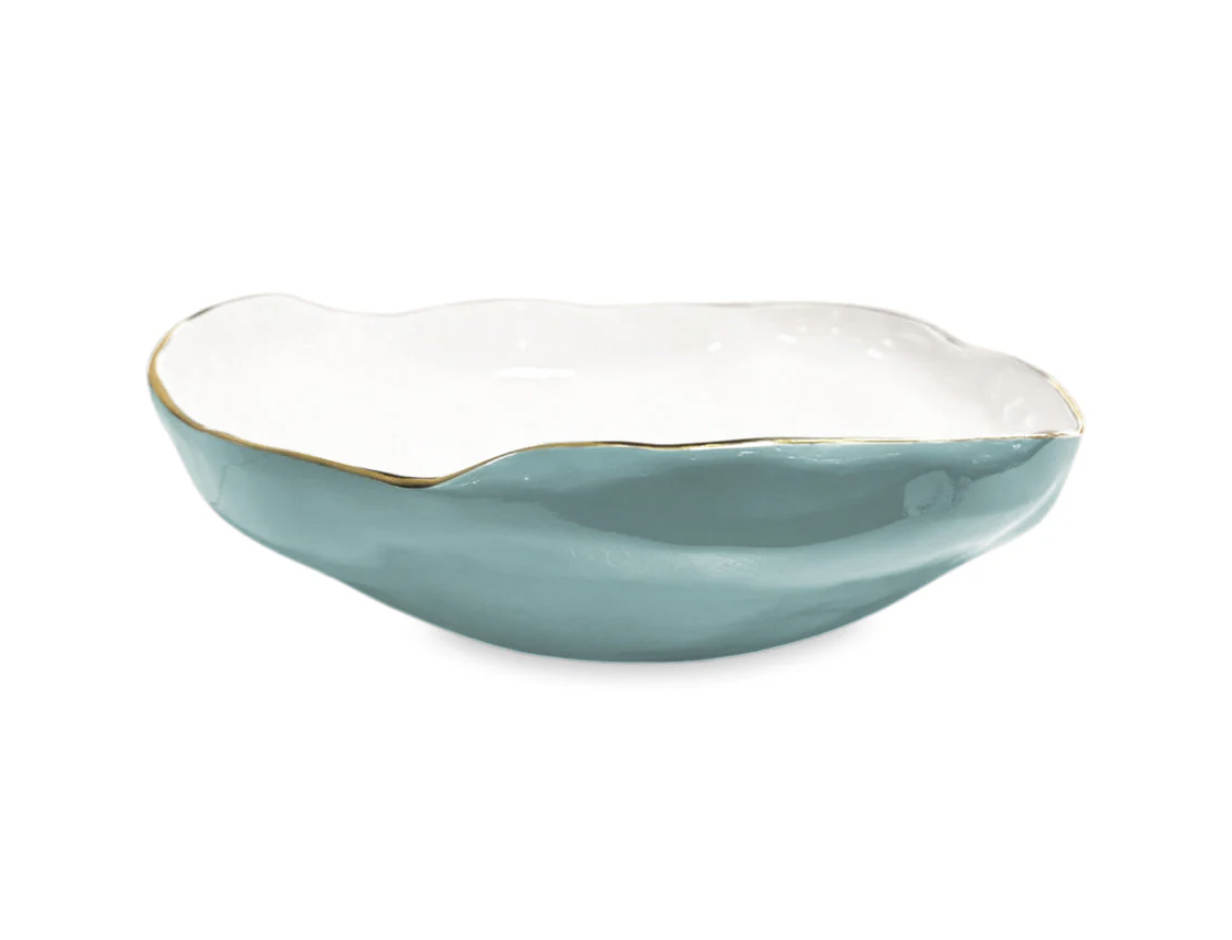 Turquoise + White ENCANTO Nuevo Large Bowl