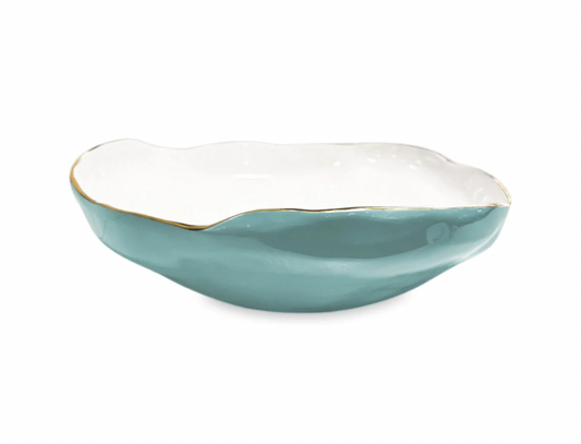 Turquoise + White ENCANTO Nuevo Large Bowl