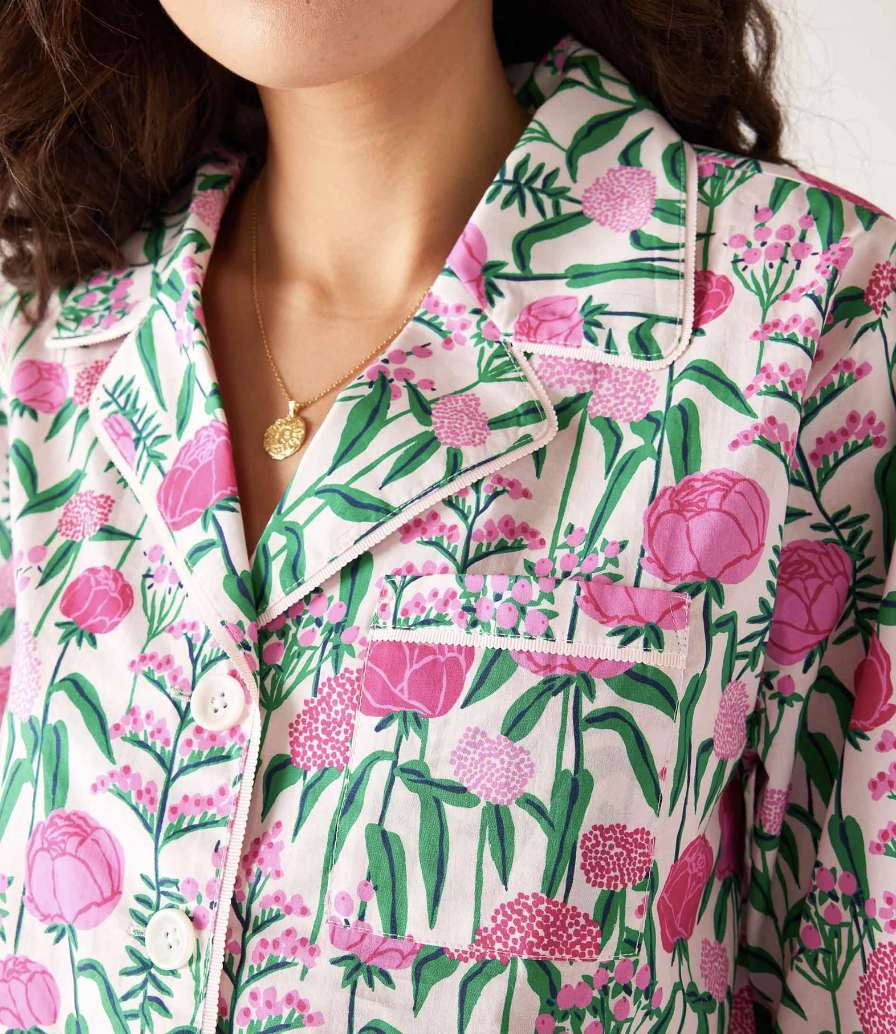 Over The Cotton Moon Pajama Set - Peony Party