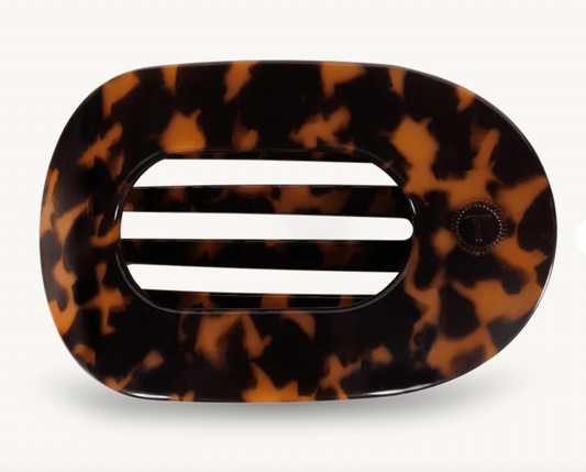 Tortoise Large Flat Round Hair Clip