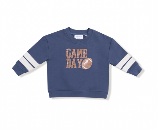 Game Day Drop Sleeve Sweatshirt with Varsity Stripes