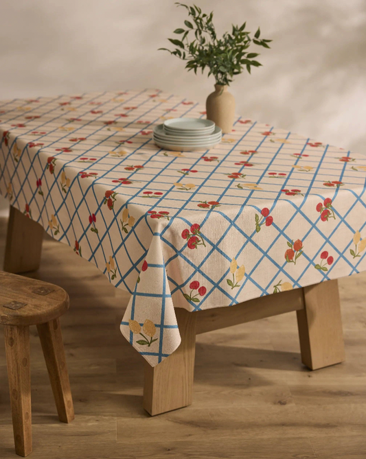 Italian Summer Grid Tablecloth