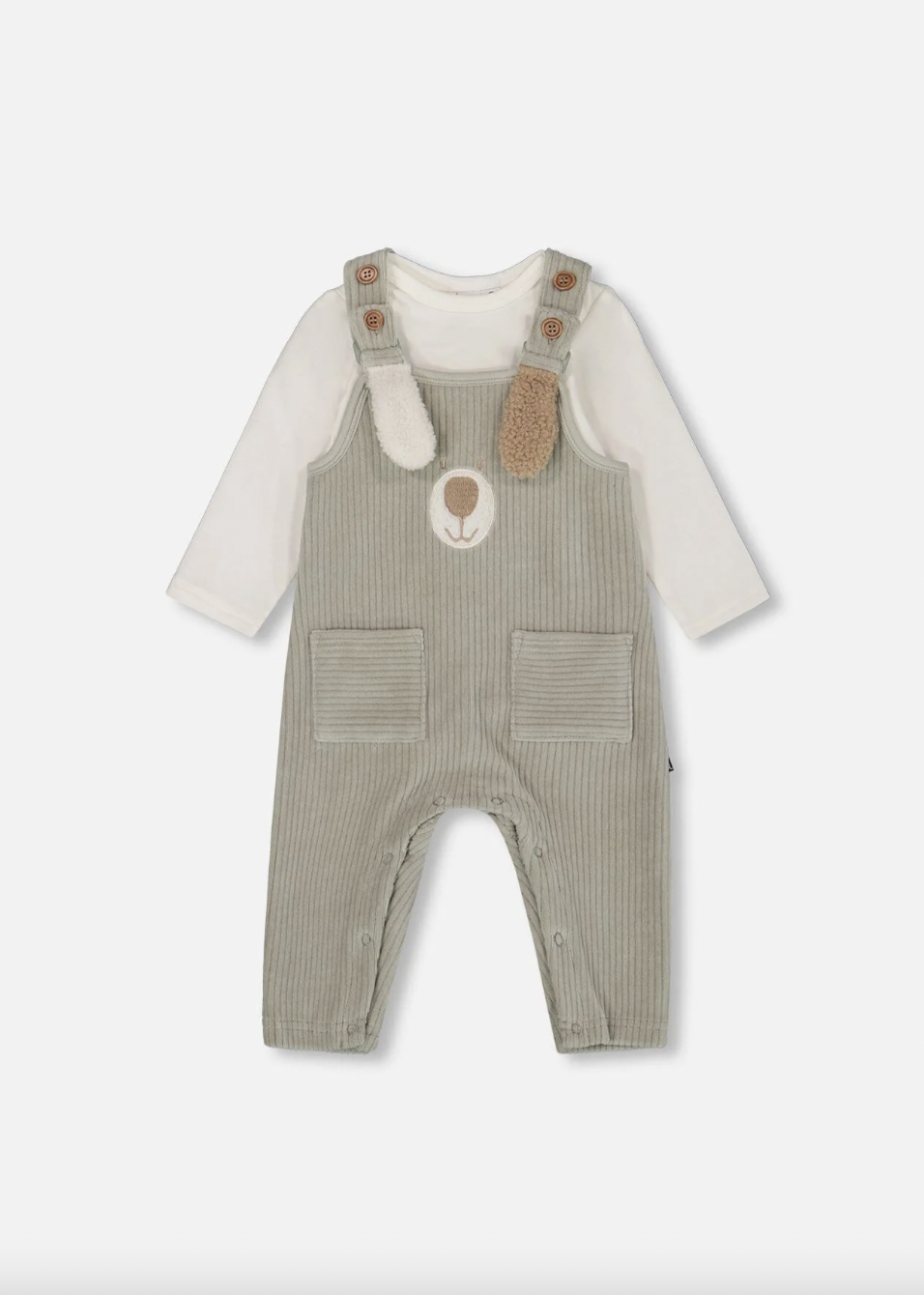 Corduroy Overalls + Onesie Set