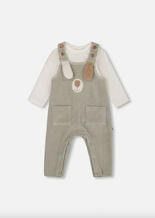 Corduroy Overalls + Onesie Set
