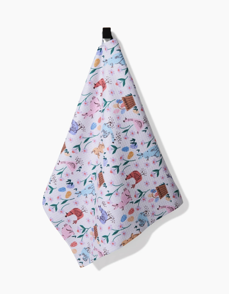 Spring Bunnies Tea Towel
