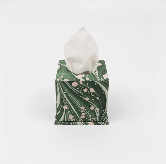 Green Fire Whirl Marbled Tissue Box
