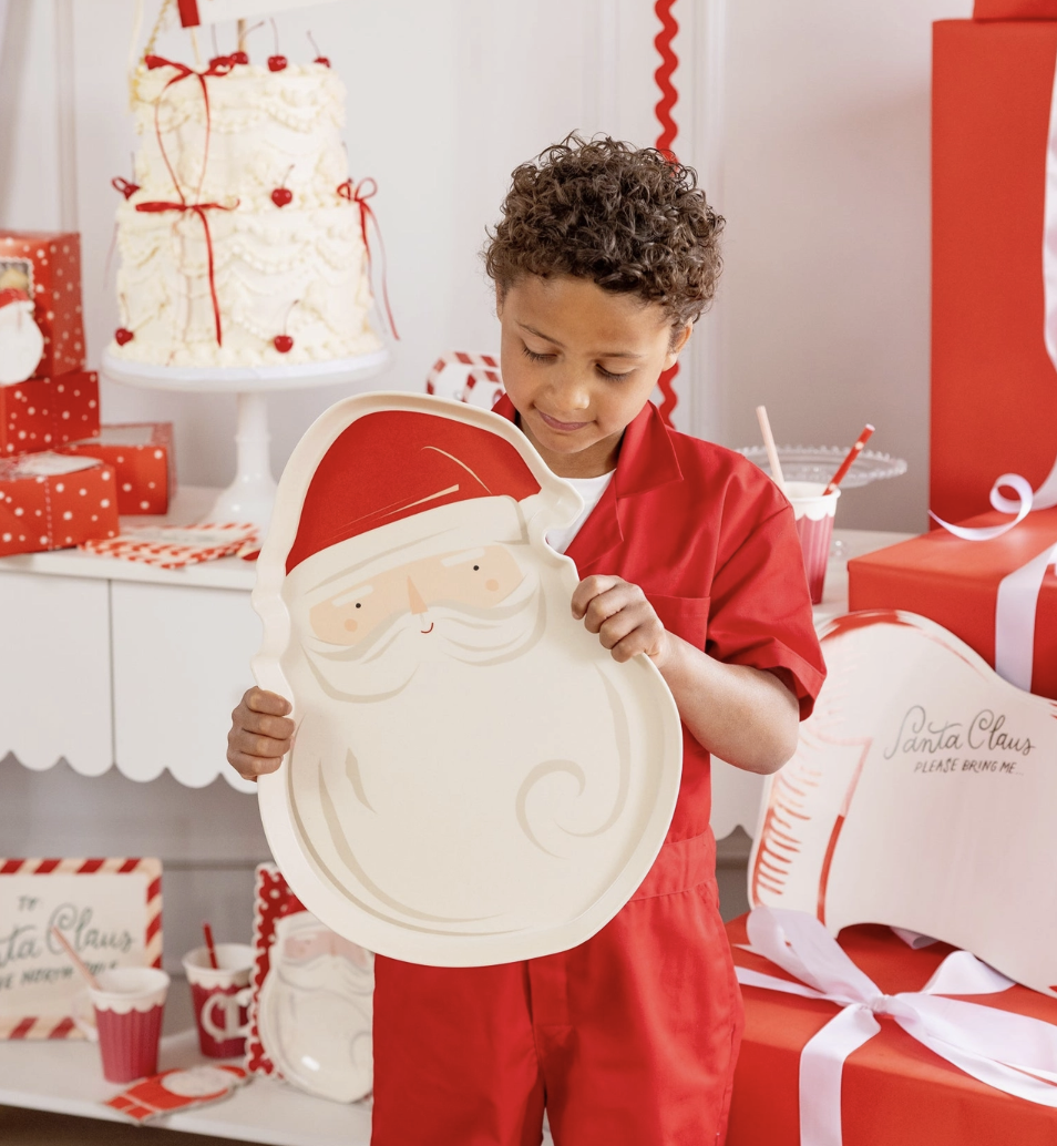 Santa Shaped Bamboo Tray