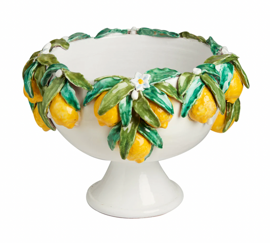 Footed Bowl with Lemons