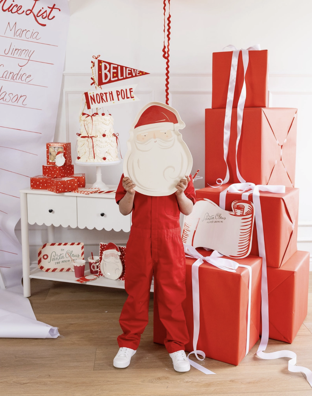 Santa Shaped Bamboo Tray