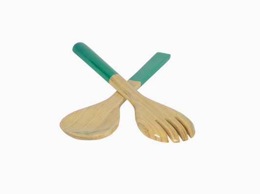Small Bamboo Serving Set - Turquoise