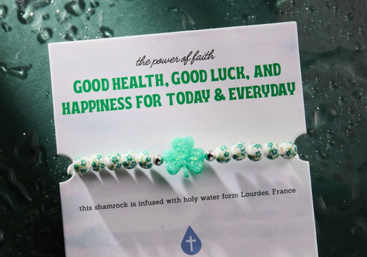 Holy Water Porcelain Shamrock Bracelet
