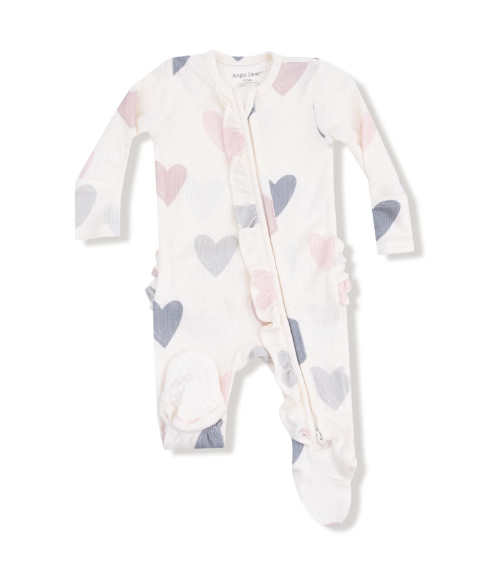 Hearts Ruffle Footie