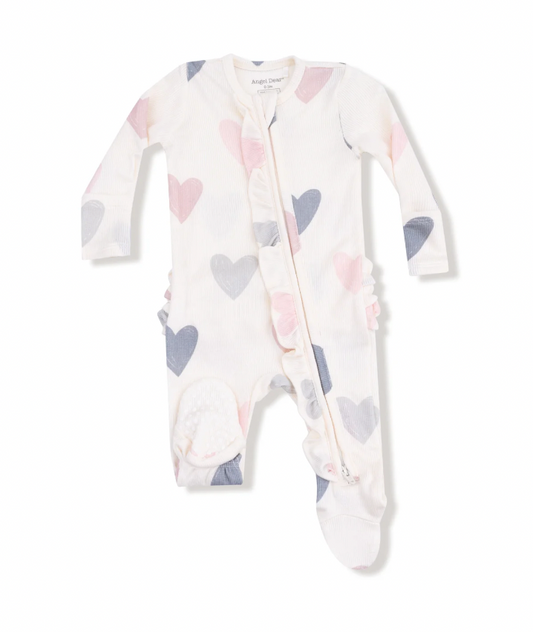 Hearts Ruffle Footie