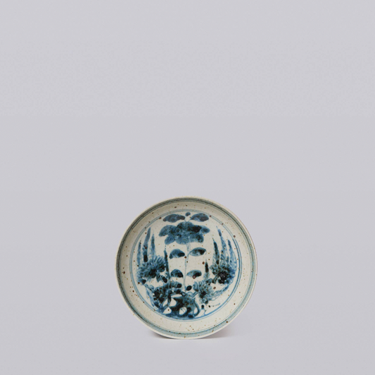 Blue and White Porcelain Floral Bouquet Dish