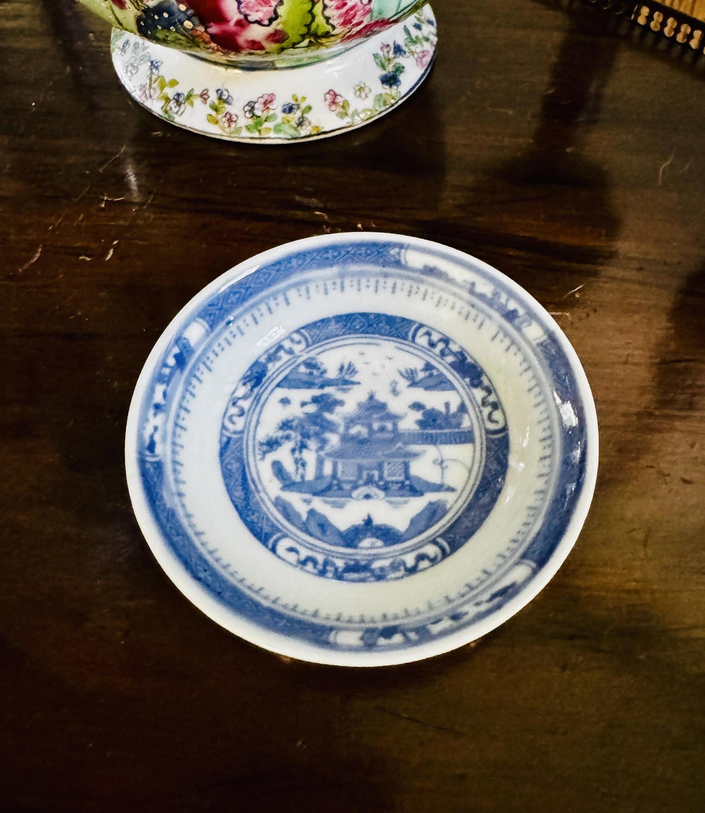 Vintage Canton Pagoda Trinket Dish