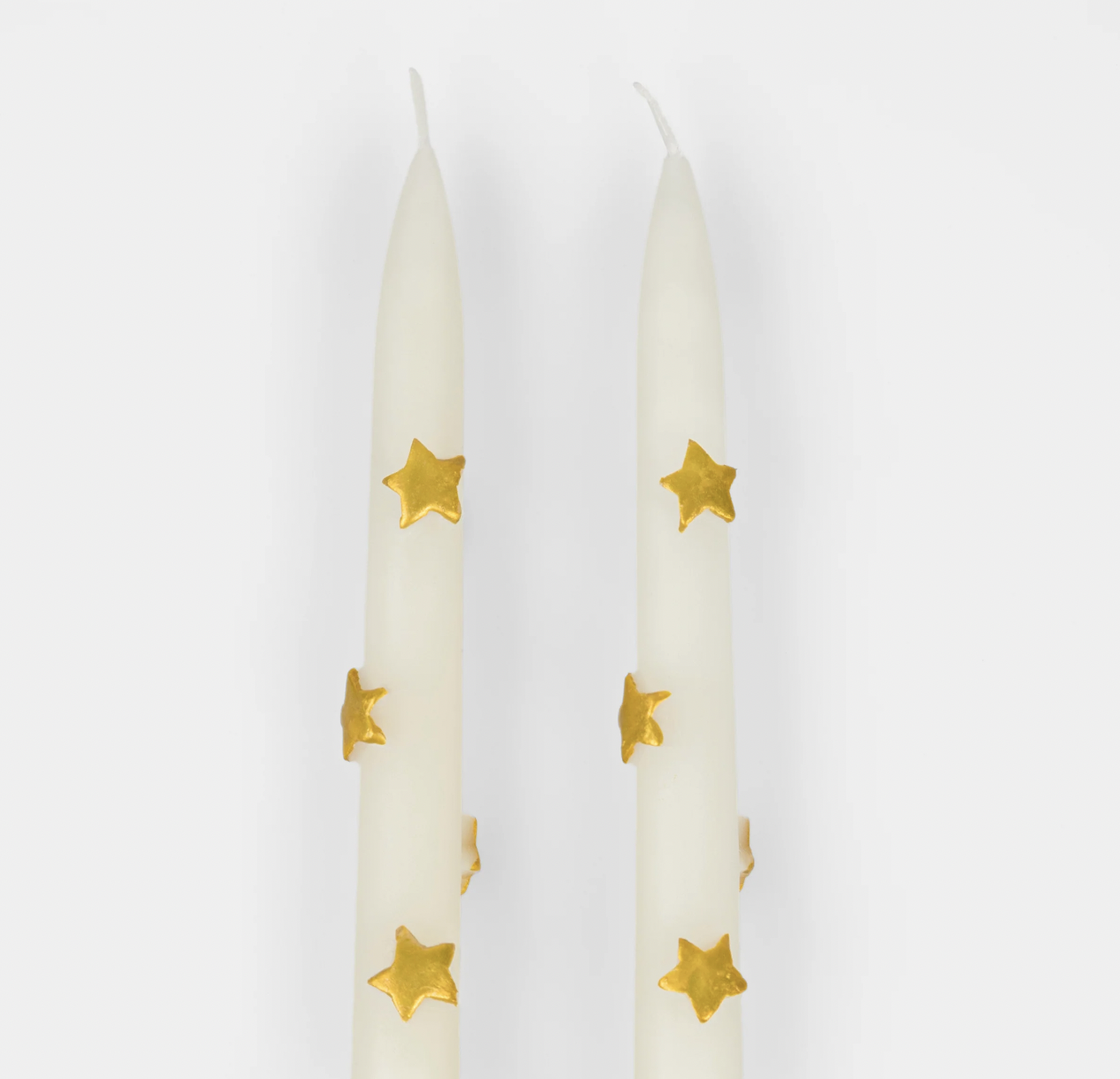 Gold Star Taper Candles